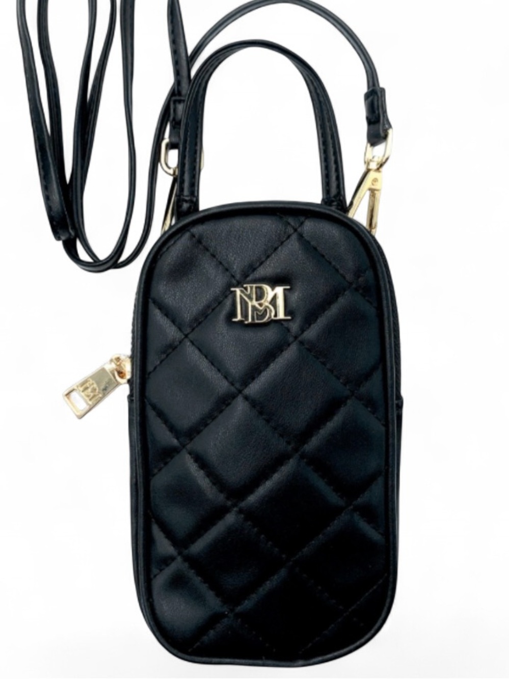 BADGLEY MISCHKA Black Quilted X-body Phone Bag - NWT